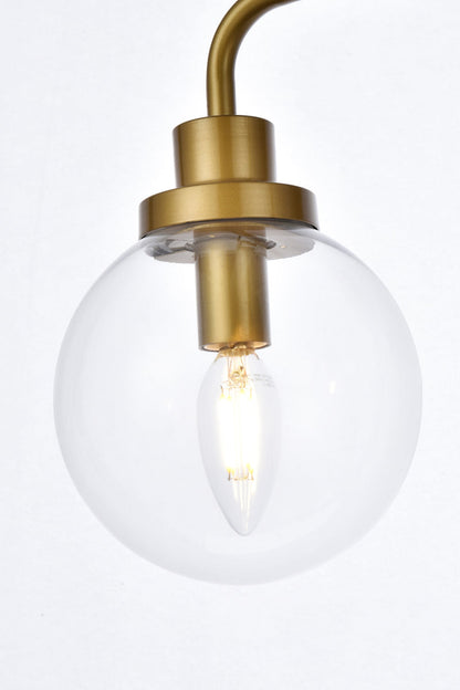 Hanson 4 lights bath sconce in brass with clear shade