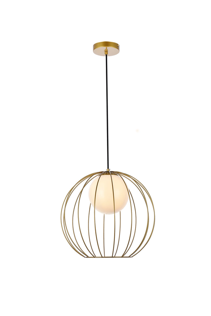 Wetzel 1 light brass pendant