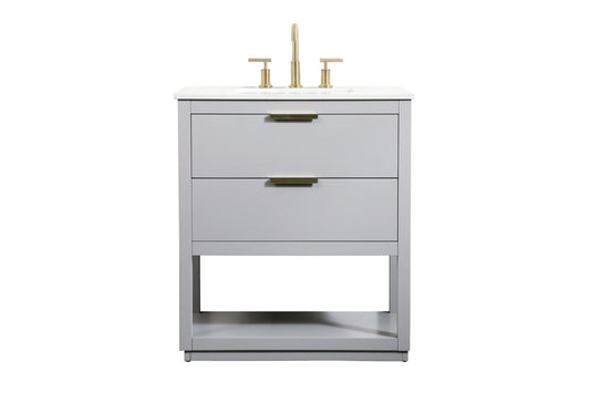 30 inch Single bathroom vanity in grey