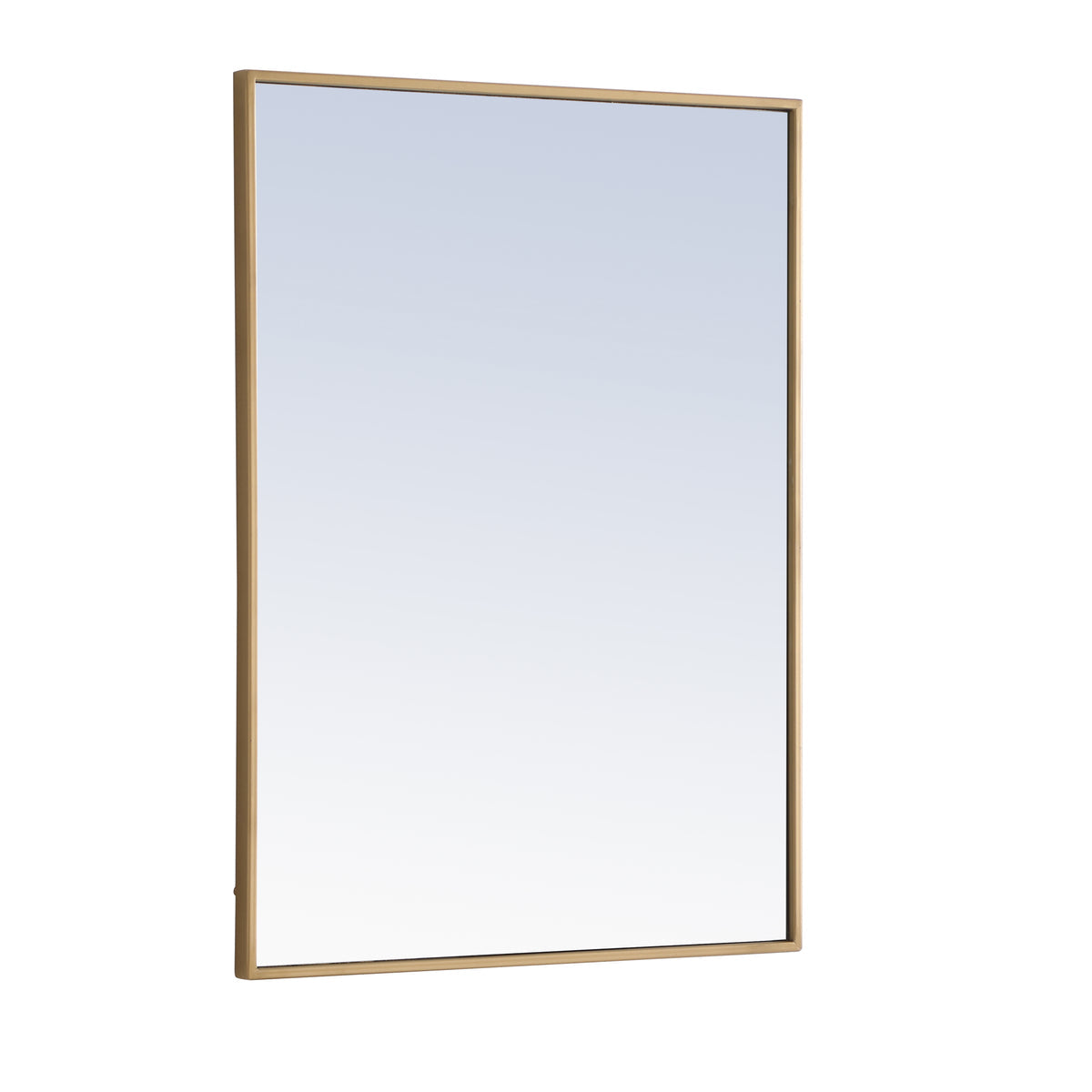 Metal frame Rectangle Mirror 24 inch Brass finish