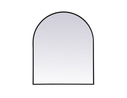 Metal Frame Arch Mirror 30x36 Inch in Black