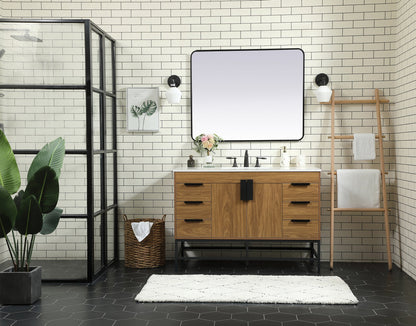 48 inch Single bathroom vanity in walnut brown
