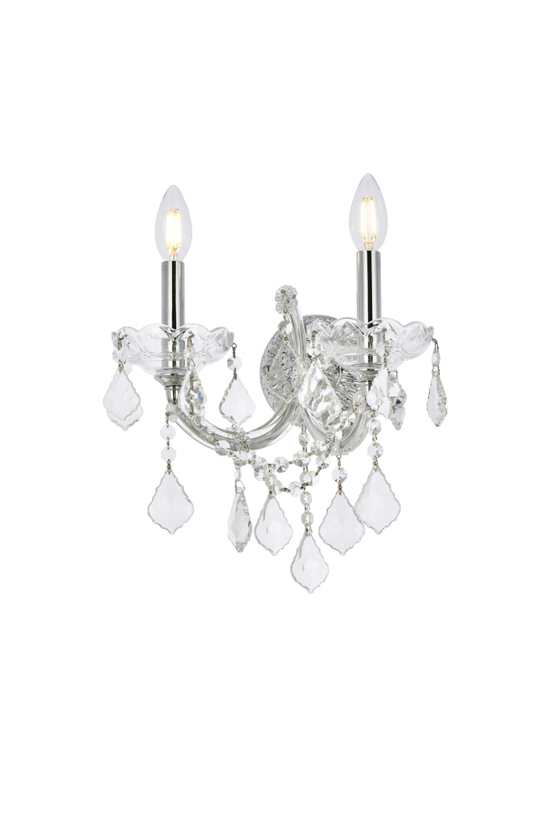 Maria Theresa 2 light Chrome Wall Sconce Clear Royal Cut Crystal