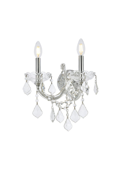 Maria Theresa 2 light Chrome Wall Sconce Clear Royal Cut Crystal
