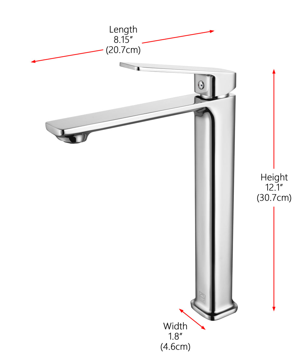 Lena Single Hole Single Handle Bathroom Faucet in Chrome