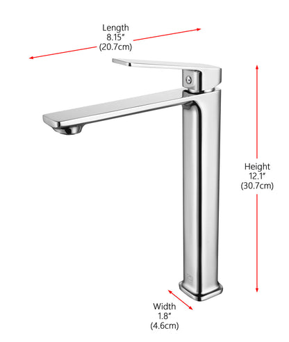 Lena Single Hole Single Handle Bathroom Faucet in Chrome