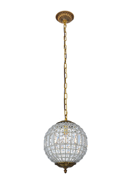 Olivia 1 light French Gold Pendant Clear Royal Cut Crystal