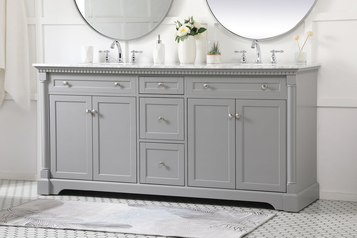 72 inch double bathroom vanity in Grey