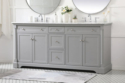 72 inch double bathroom vanity in Grey