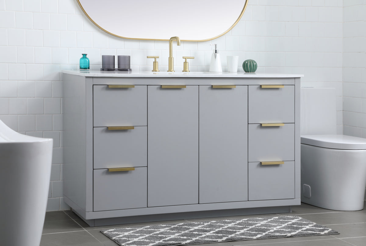 54 Inch SIngle Bathroom Vanity In Grey