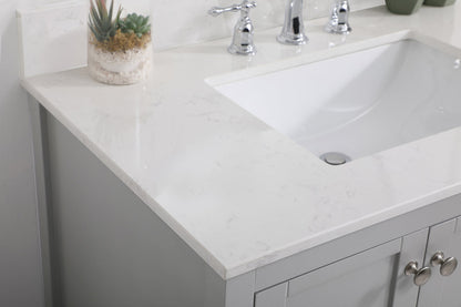 36 inch Single Bathroom Vanity in Gray with Backsplash