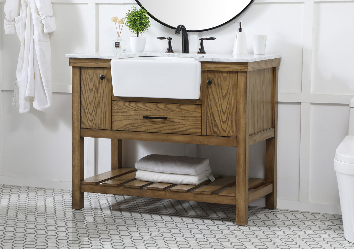 42 inch Single bathroom vanity in driftwood