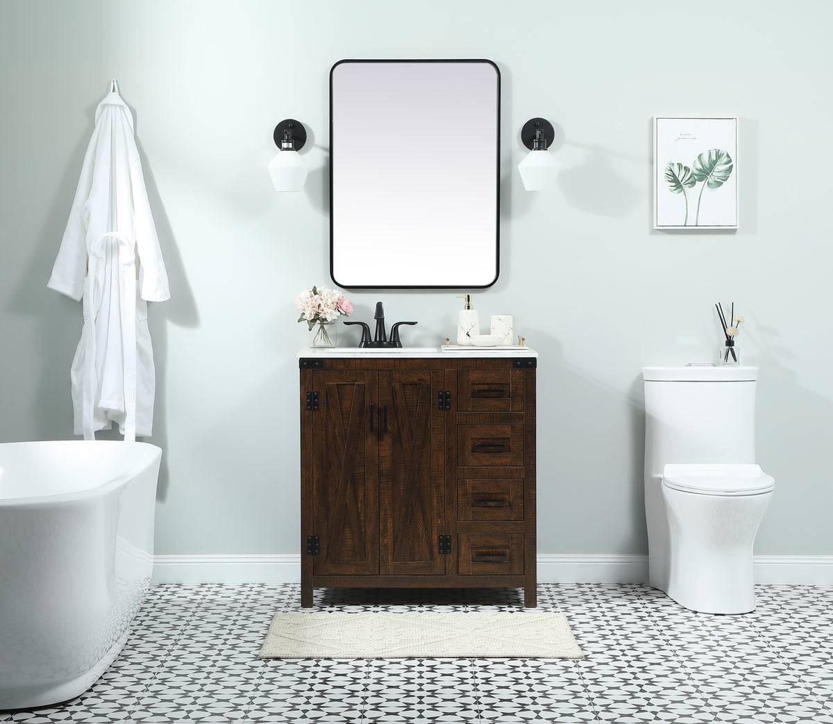 32 inch Single bathroom vanity in expresso