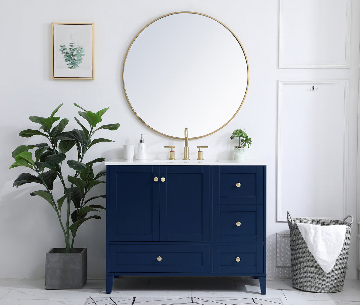 42 inch Single Bathroom Vanity in Blue