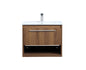 24 inch  Single Bathroom Floating Vanity in Walnut Brown