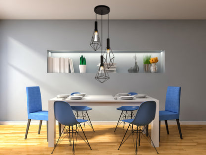 Jago Collection Pendant D16.0 H30.4 Lt:3 Black Finish