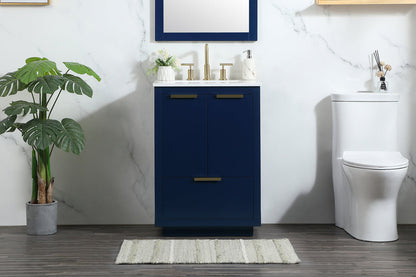 24 inch Single bathroom vanity in blue