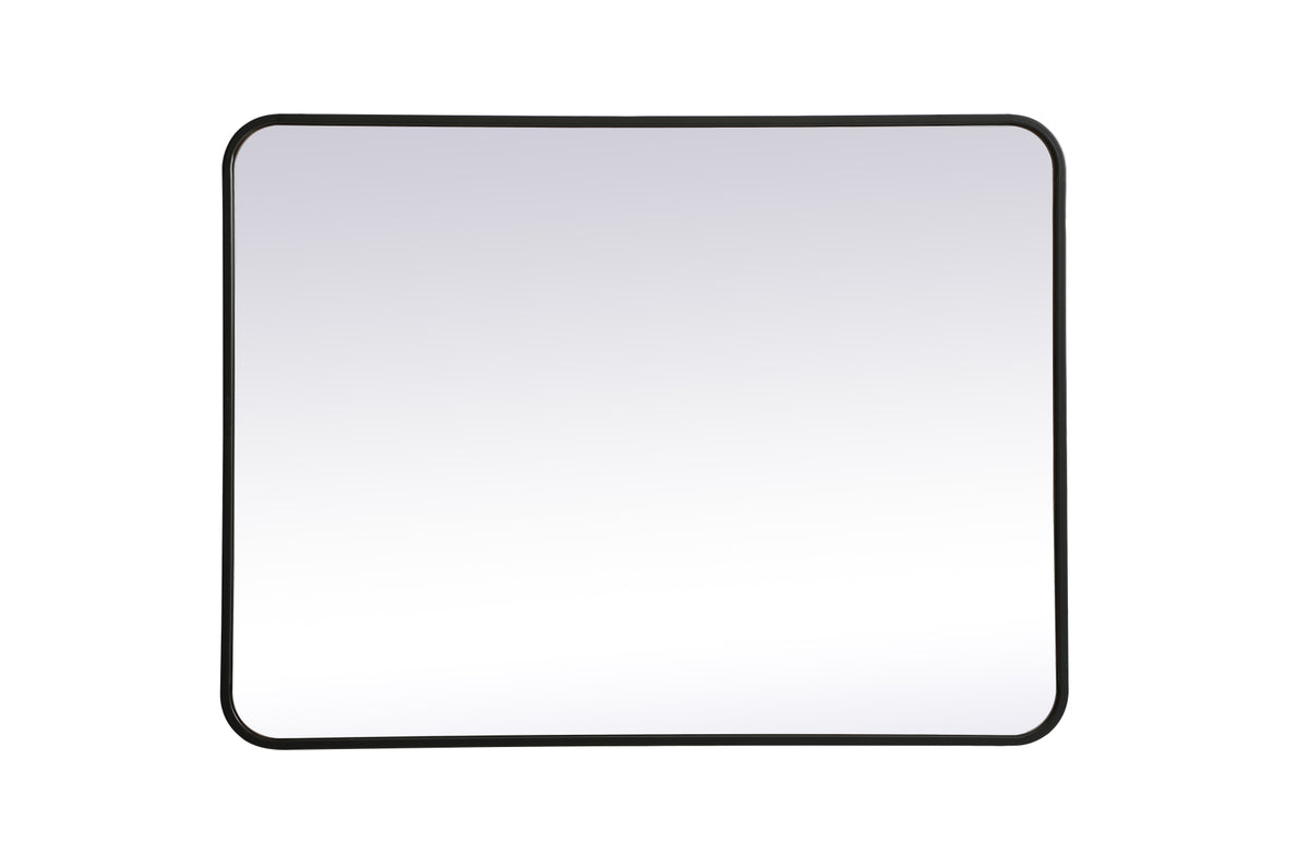 Soft corner metal rectangular mirror 27x36 inch in Black