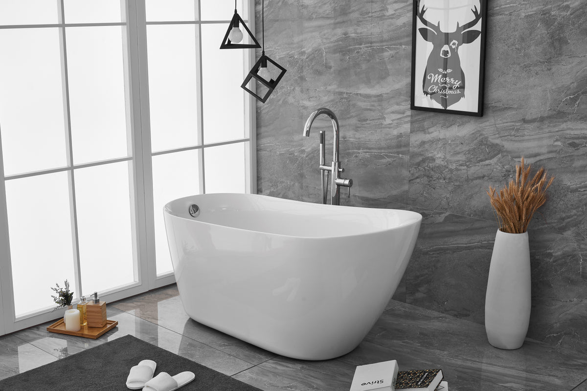 59 inch soaking Single slipper bathtub in glossy white