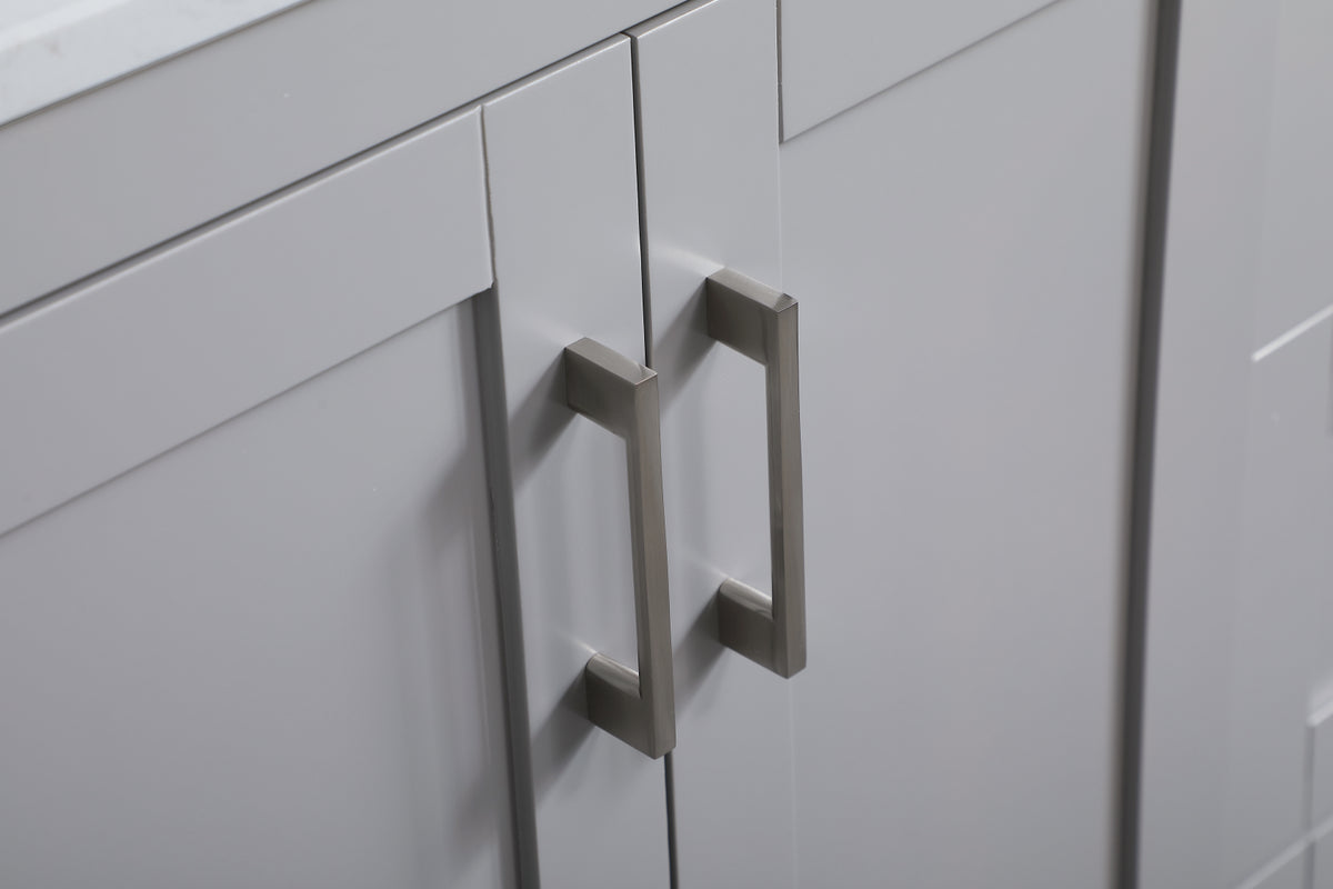 36 inch Single Bathroom Vanity in Grey with Backsplash