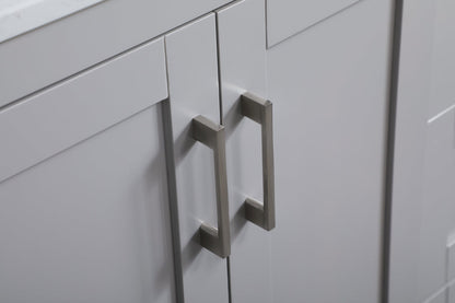 36 inch Single Bathroom Vanity in Grey with Backsplash