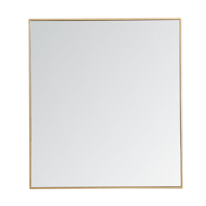 Metal frame rectangle mirror 36 inch in Brass