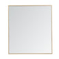 Metal frame rectangle mirror 36 inch in Brass