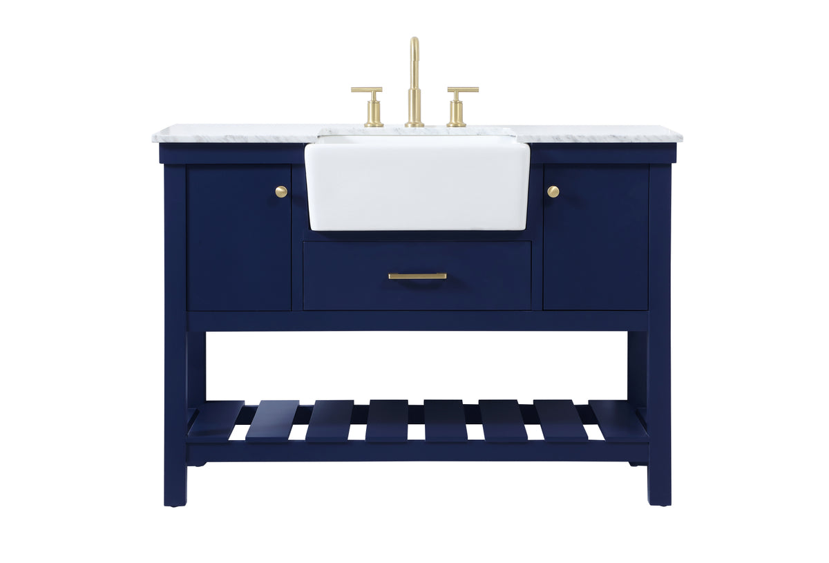 48 inch Single bathroom vanity in blue