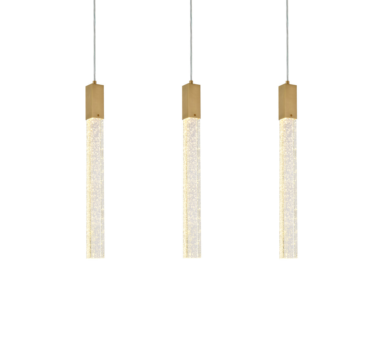 Weston 3 lights pendant in satin gold