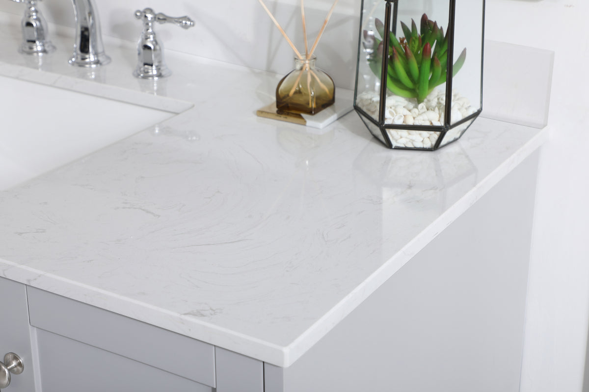 48 inch Single Bathroom Vanity in Grey with Backsplash