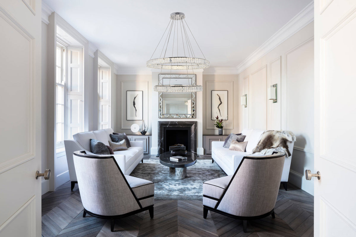 Monroe Integrated LED light Chrome Chandelier Clear Royal Cut Crystal