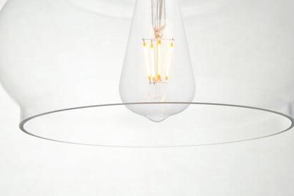 Destry 1 Light Brass Pendant With Clear Glass