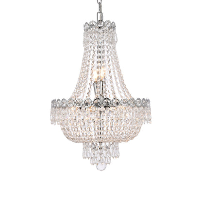 Century 8 light Chrome Pendant Clear Royal Cut Crystal