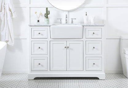 48 inch Single bathroom vanity in white