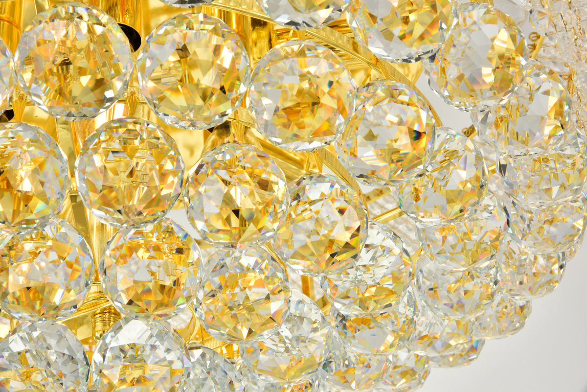 Primo 10 light Gold Flush Mount Clear Royal Cut Crystal