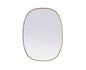 Metal Frame Oval Mirror 30x40 Inch in Brass