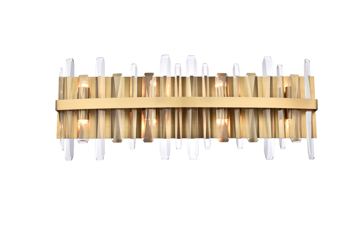 Serena 30 inch crystal bath sconce in satin gold