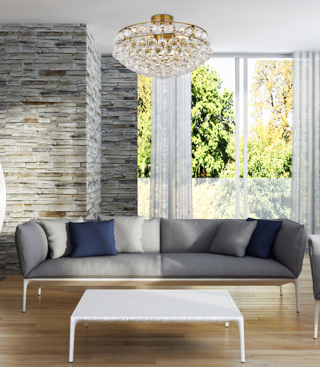 Savannah 20 inch flush mount in brass