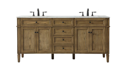 72 inch double bathroom vanity in driftwood