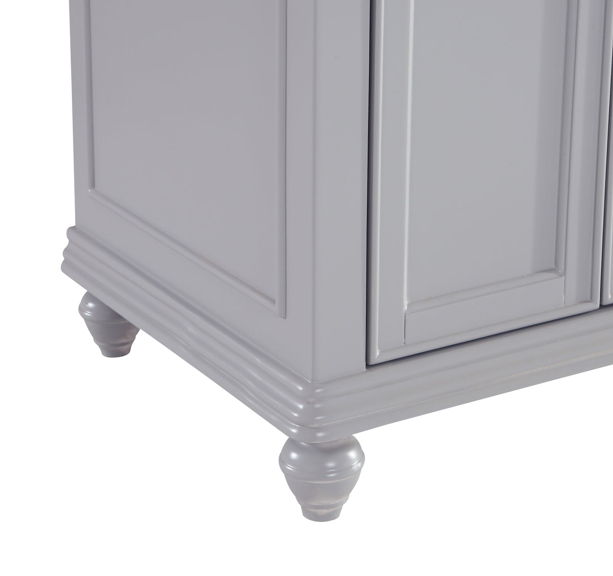 60 inch Double Bathroom vanity in Light Grey with ivory white engineered marble