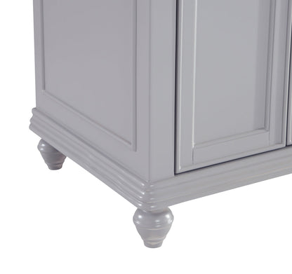 60 inch Double Bathroom vanity in Light Grey with ivory white engineered marble