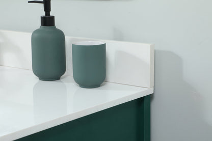 36 inch Single bathroom vanity in green with backsplash