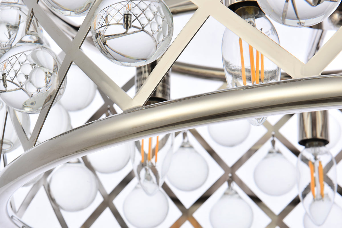 Madison 5 light polished Nickel Pendant Clear Royal Cut Crystal