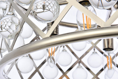 Madison 5 light polished Nickel Pendant Clear Royal Cut Crystal