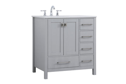32 inch Single Bathroom Vanity in Gray