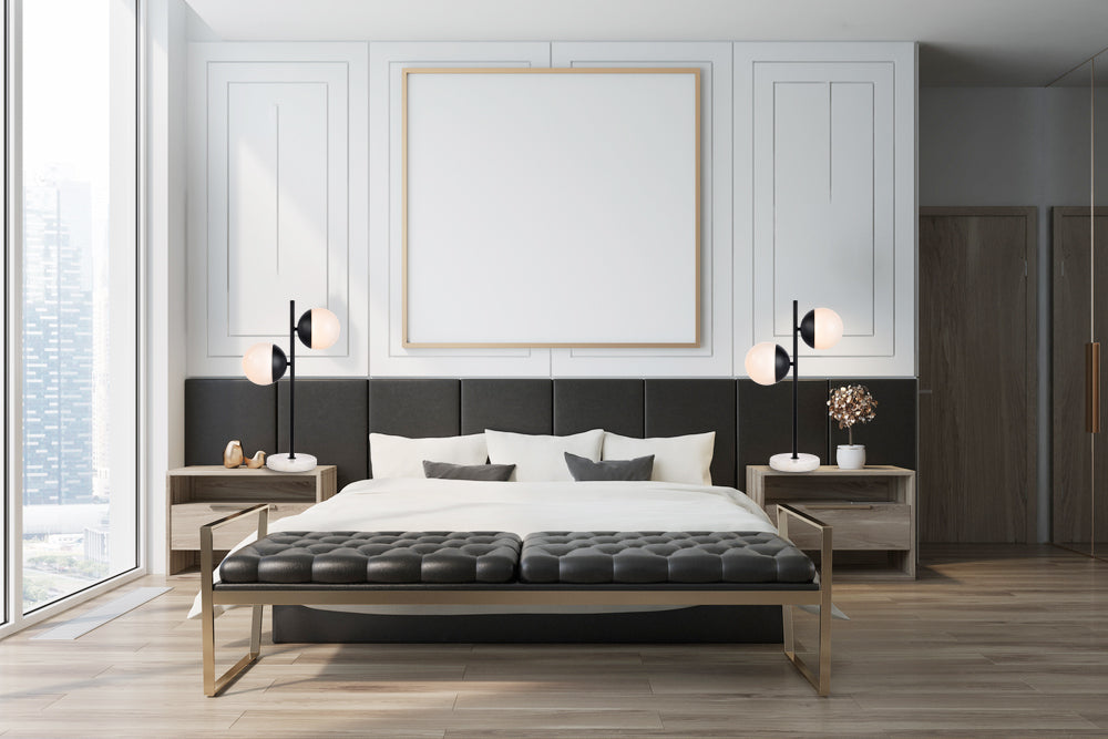 Eclipse 2 Lights Black Table Lamp With Frosted White Glass