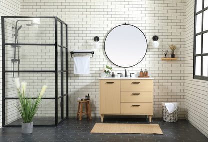 42 inch bathroom vanity in Maple with backsplash