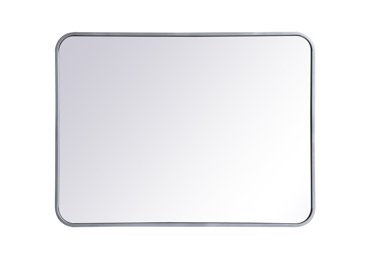 Soft corner metal rectangular mirror 24x32 inch in Silver