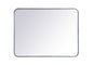 Soft corner metal rectangular mirror 24x32 inch in Silver