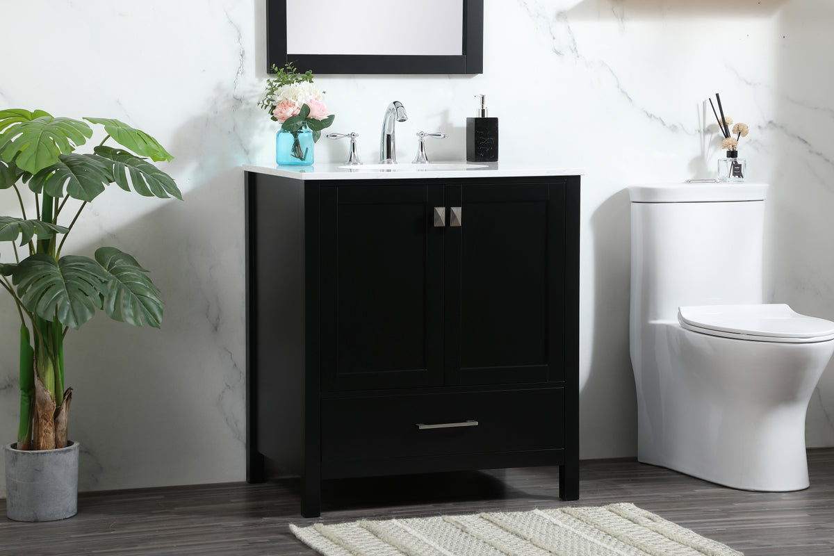30 inch Single bathroom vanity in black